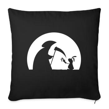 Lapin carotte mort moissonneuses lapin carotte - Housse de coussin décorative 45 x 45 cm - noir - Devant