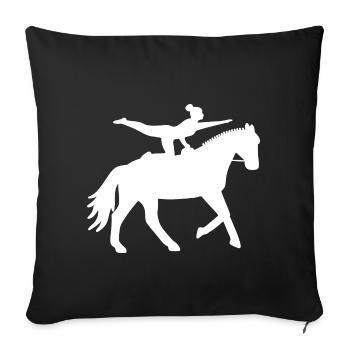 Voltige avec cheval - Volti - Housse de coussin décorative 45 x 45 cm - noir - Devant