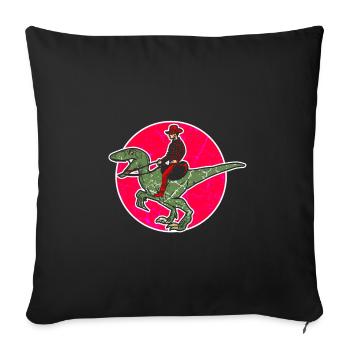 Dino Dinosaur Raptor Wild Western Cowboy - Sofa pillowcase 17,3'' x 17,3'' (45 x 45 cm) - black - Front