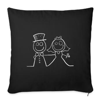 Happy wedding I newlyweds bride groom - Sofa pillowcase 17,3'' x 17,3'' (45 x 45 cm) - black - Front