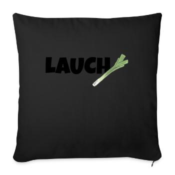 Lauch mit Lauch - Sofakissenbezug 45 x 45 cm - Schwarz - Vorne