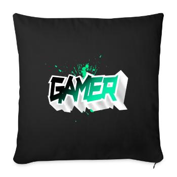 Gamer - Sofakissenbezug 45 x 45 cm - Schwarz - Vorne