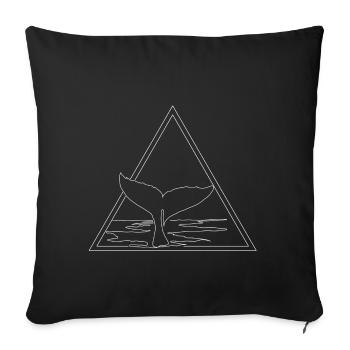 Whale fin whale ocean - Sofa pillowcase 17,3'' x 17,3'' (45 x 45 cm) - black - Front