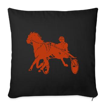 Traber Trabrennen Pferderennen - Sofakissenbezug 45 x 45 cm - Schwarz - Vorne