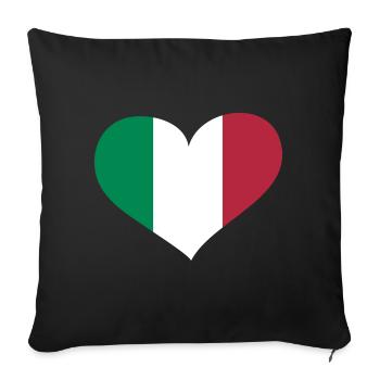 Italien Herz; Heart Italia - Housse de coussin décorative 45 x 45 cm - noir - Devant