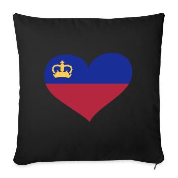 Liechtenstein Herz; Heart Liechtenstein - Sofa pillowcase 17,3'' x 17,3'' (45 x 45 cm) - black - Front