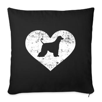 Lévrier afghan - Housse de coussin décorative 45 x 45 cm - noir - Devant