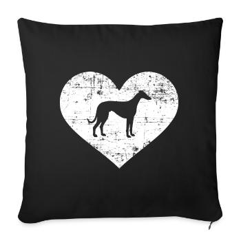 Whippet - Sofakissenbezug 45 x 45 cm - Schwarz - Vorne