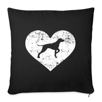 German Shorthaired Hair - Sofa pillowcase 17,3'' x 17,3'' (45 x 45 cm) - black - Front