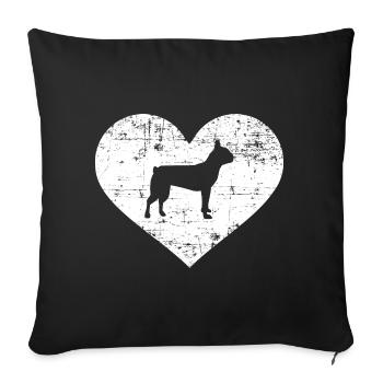 Boston Terrier - Sofa pillowcase 17,3'' x 17,3'' (45 x 45 cm) - black - Front