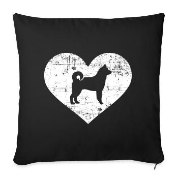 Norwegian moose dog - Sofa pillowcase 17,3'' x 17,3'' (45 x 45 cm) - black - Front