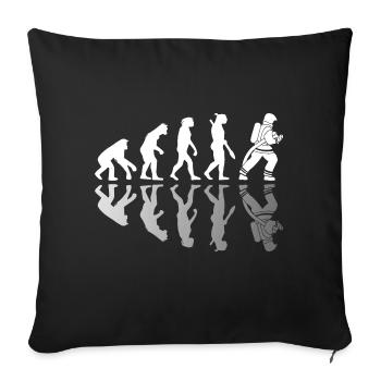 Evolution der Feuerwehr Schatten Spiegel - Sofakissenbezug 45 x 45 cm - Schwarz - Vorne