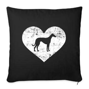 Italian Greyhound - Sofakissenbezug 45 x 45 cm - Schwarz - Vorne