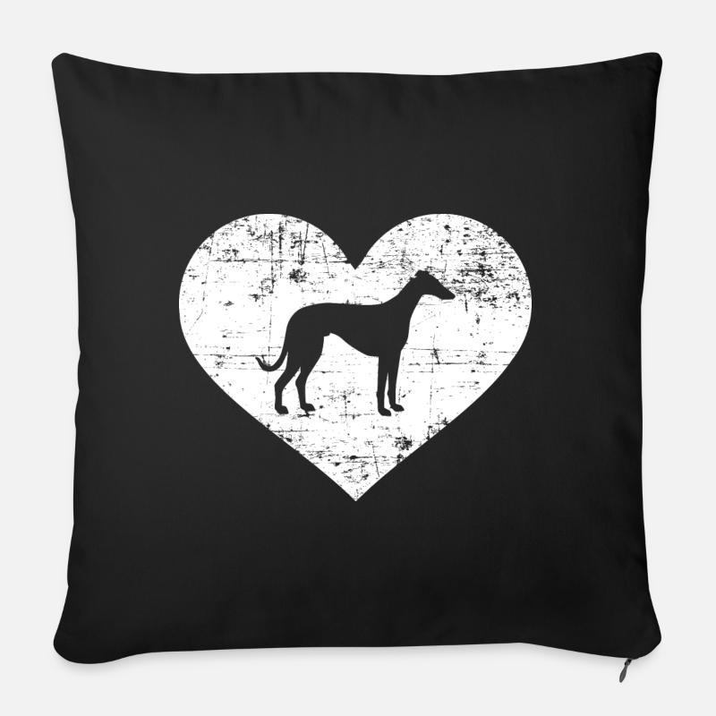 Italian Greyhound - Sofa pillowcase 17,3'' x 17,3'' (45 x 45 cm) - black