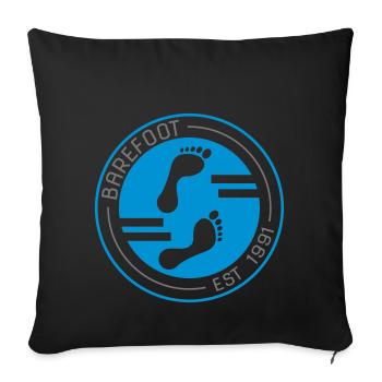 Barefoot Footprint Symbole Couleurs Design sélectionnable - Housse de coussin décorative 45 x 45 cm - noir - Devant