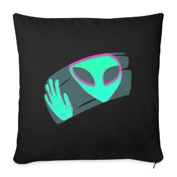 étranger - Housse de coussin décorative 45 x 45 cm - noir - Devant