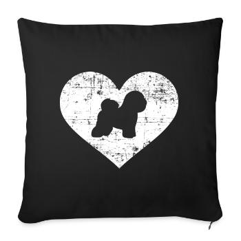 Bichon Frise - Sofakissenbezug 45 x 45 cm - Schwarz - Vorne
