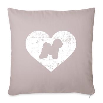Bichon Frise - Housse de coussin décorative 45 x 45 cm - taupe clair - Devant
