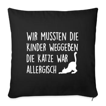 Innere Katze lustiger Spruch Kinder abgeben - Sofakissenbezug 45 x 45 cm - Schwarz - Vorne