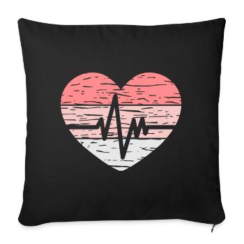 Infirmière Vintage Heartbeat - Housse de coussin décorative 45 x 45 cm - noir - Devant