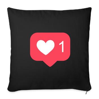 Heart I like - Sofa pillowcase 17,3'' x 17,3'' (45 x 45 cm) - black - Front