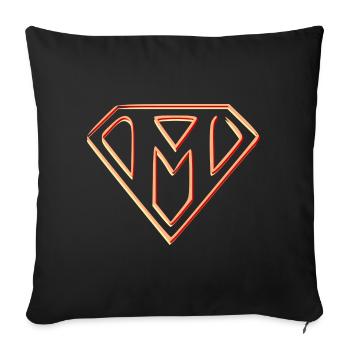 Emblème de puissance stylisé - Housse de coussin décorative 45 x 45 cm - noir - Devant