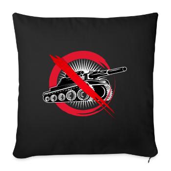 Véhicule Panzer barré - Pas de guerre - - Housse de coussin décorative 45 x 45 cm - noir - Devant