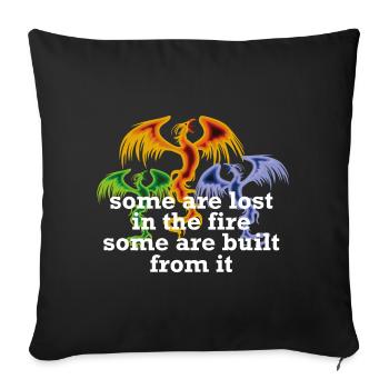Phönix Feuervögel Feuer Spruch - Sofakissenbezug 45 x 45 cm - Schwarz - Vorne