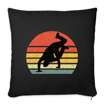 Breakdance vintage rétro - Housse de coussin décorative 45 x 45 cm - noir - Devant