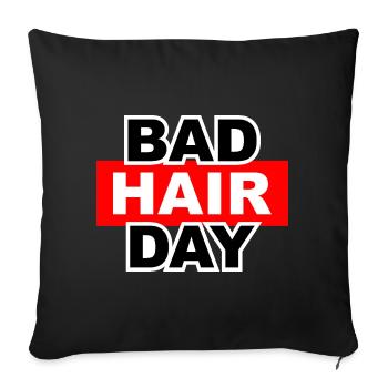 Mauvais jour de cheveux - Housse de coussin décorative 45 x 45 cm - noir - Devant