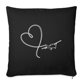 Pilote instructeur de vol d'avion d'aviation VFR - Housse de coussin décorative 45 x 45 cm - noir - Devant