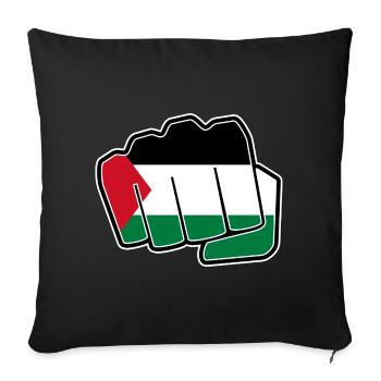 Palestine drapeau drapeau poing - Housse de coussin décorative 45 x 45 cm - noir - Devant