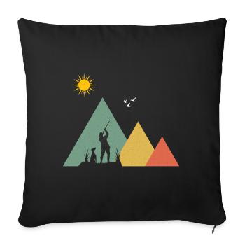 Hunter hunt hunting mountains - Sofa pillowcase 17,3'' x 17,3'' (45 x 45 cm) - black - Front