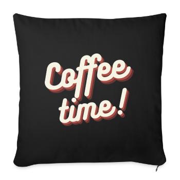 Coffee Time - Sofa pillowcase 17,3'' x 17,3'' (45 x 45 cm) - black - Front