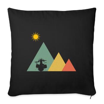 Drums Drummer Mountains - Housse de coussin décorative 45 x 45 cm - noir - Devant
