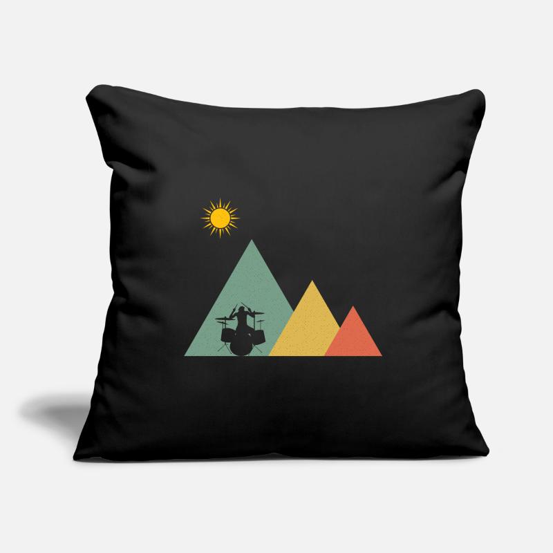 Drums Drummer Mountains Housse de coussin décorative 45 x 45 cm