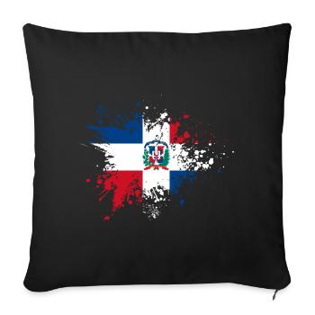 République dominicaine drapeau éclaboussures de peinture blob - Housse de coussin décorative 45 x 45 cm - noir - Devant