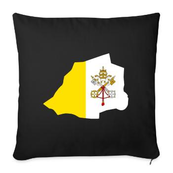 Vatican City Flag Map Flag - Sofa pillowcase 17,3'' x 17,3'' (45 x 45 cm) - black - Front