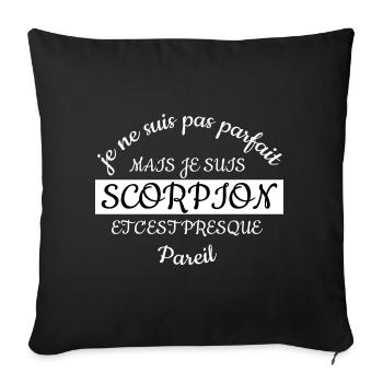 Je ne suis pas parfait SCORPION presque pareil - Housse de coussin décorative 45 x 45 cm - noir - Devant