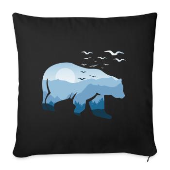 Ours Nature Nature - Housse de coussin décorative 45 x 45 cm - noir - Devant