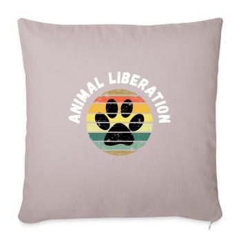 ANIMAL LIBERATION Tierliebhaber - Sofakissenbezug 45 x 45 cm - helles Taupe - Vorne