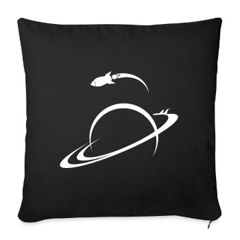 Space Ship Planet Earth Univers de Saturne Shuttle - Housse de coussin décorative 45 x 45 cm - noir - Devant