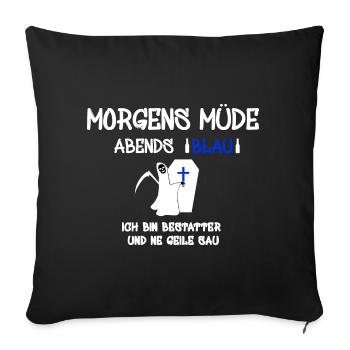 Bestatter Totengräber Leichenbestatter Bestattung - Sofakissenbezug 45 x 45 cm - Schwarz - Vorne