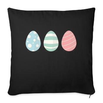 Trois œufs de Pâques - Housse de coussin décorative 45 x 45 cm - noir - Devant