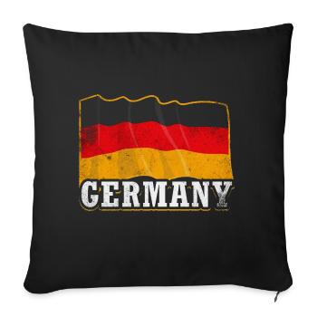 Allemagne - Housse de coussin décorative 45 x 45 cm - noir - Devant