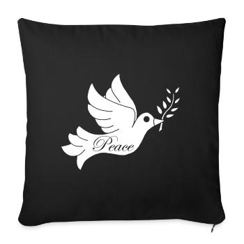 Oiseau blanc de la paix - Housse de coussin décorative 45 x 45 cm - noir - Devant