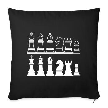 Schach Königliches Spiel - Sofakissenbezug 45 x 45 cm - Schwarz - Vorne
