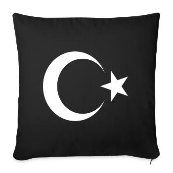 turkey crescent and star turkey, turkey, turquoise - Sofa pillowcase 17,3'' x 17,3'' (45 x 45 cm) - black - Front