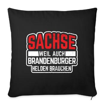 Sachsen Ostdeutschland - Sofakissenbezug 45 x 45 cm - Schwarz - Vorne