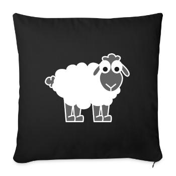 mignon mouton motif - Housse de coussin décorative 45 x 45 cm - noir - Devant